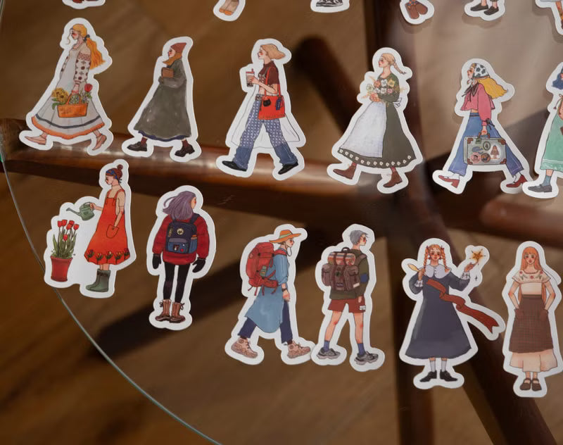 La Dolce Vita Sticker Set With Tin Box (Die Cut) - We Move Foward Happily