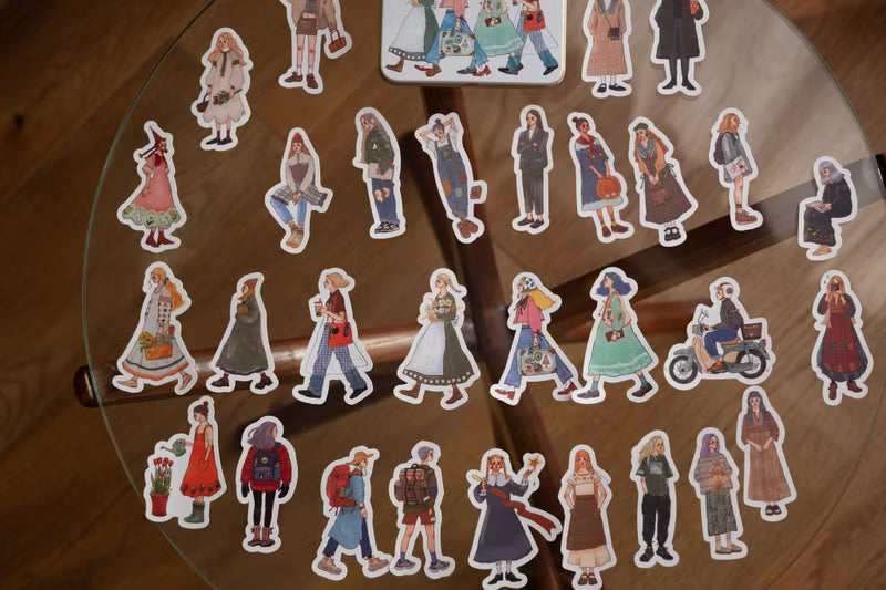 La Dolce Vita Sticker Set With Tin Box (Die Cut) - We Move Foward Happily