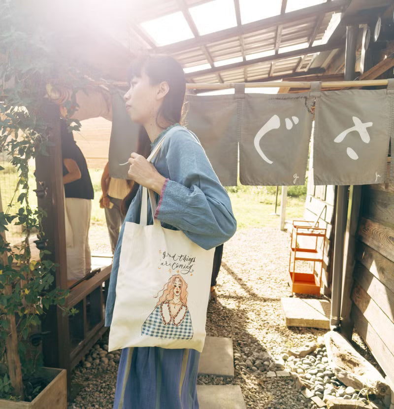 La Dolce Vita Tote Bag - Blue Gingham Girl