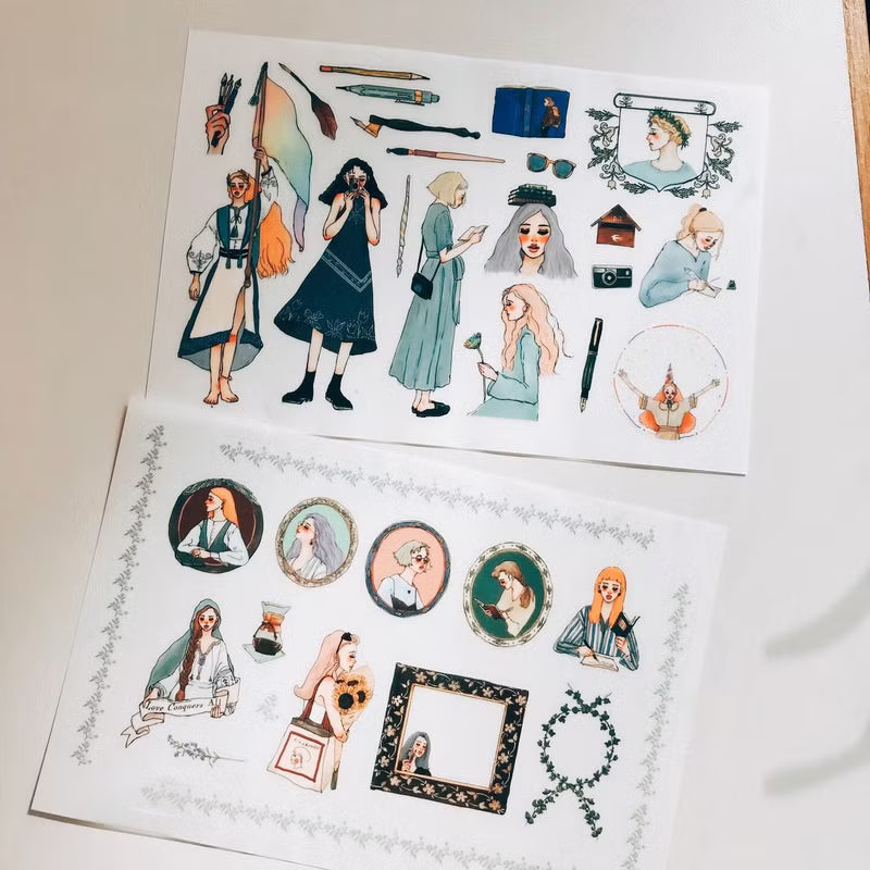 La Dolce Vita Transfer Sticker Sheet - Literature Girl