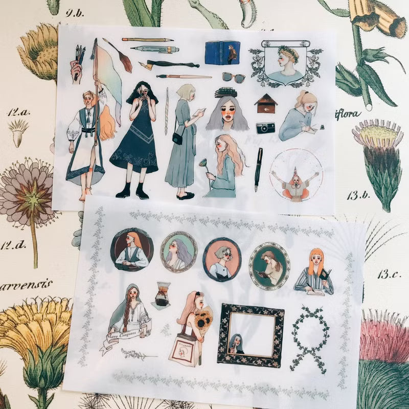 La Dolce Vita Transfer Sticker Sheet - Literature Girl