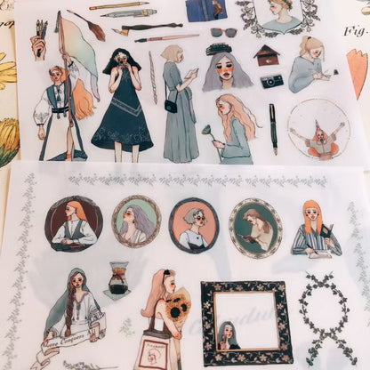 La Dolce Vita Transfer Sticker Sheet - Literature Girl