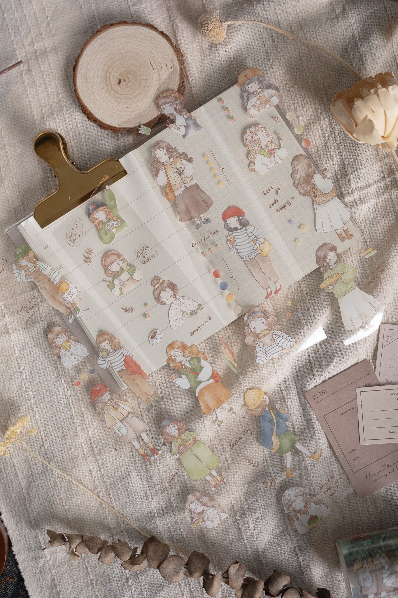 Sho Little Happiness Kiss-Cut PET Tape - Let's Go Cafe Hopping