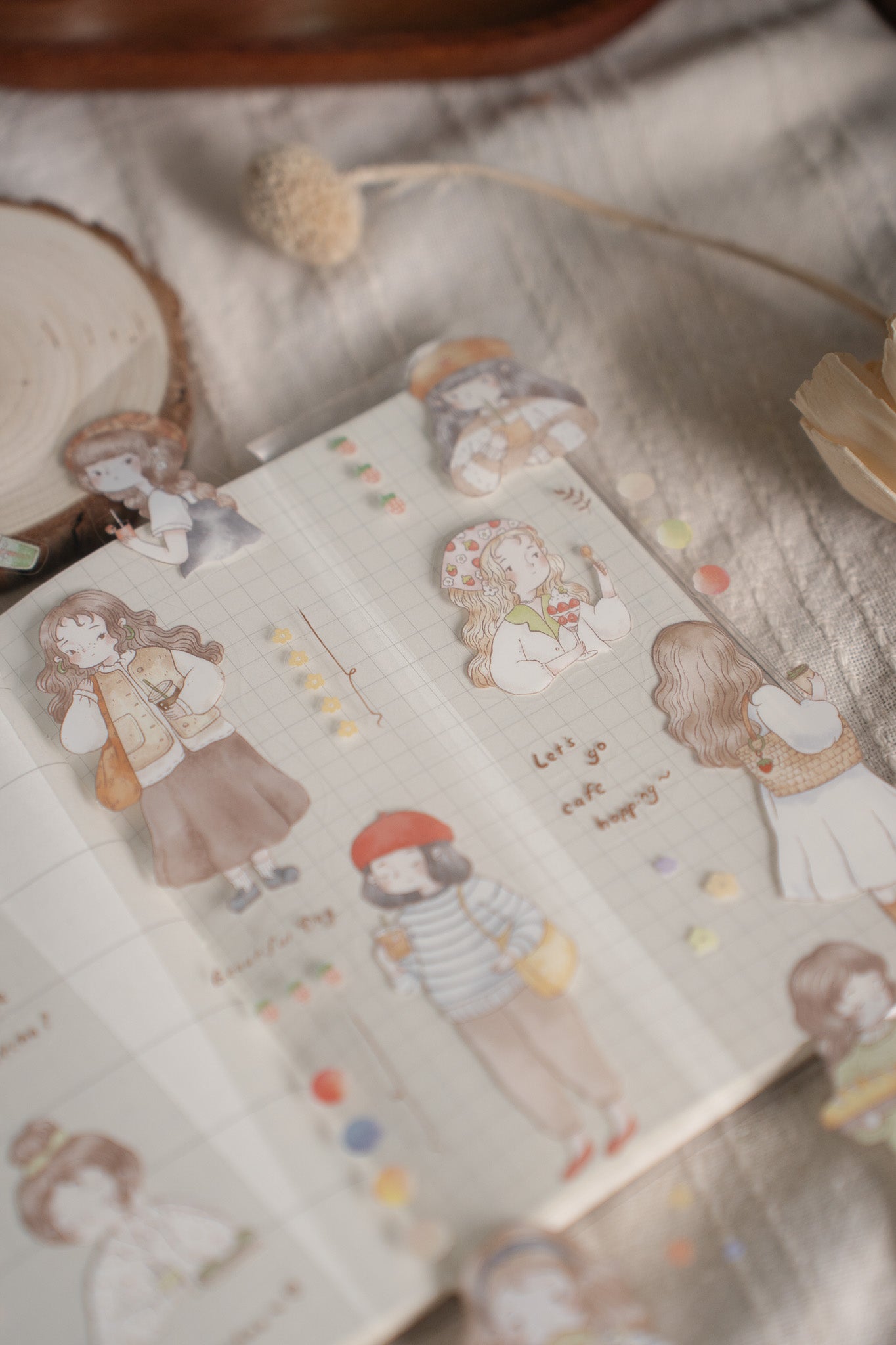 Sho Little Happiness Kiss-Cut PET Tape - Let's Go Cafe Hopping