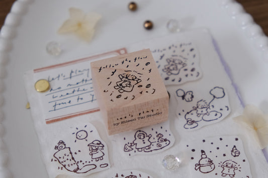 Eileen Tai Rubber Stamp - Let's Play Series - Windy Day