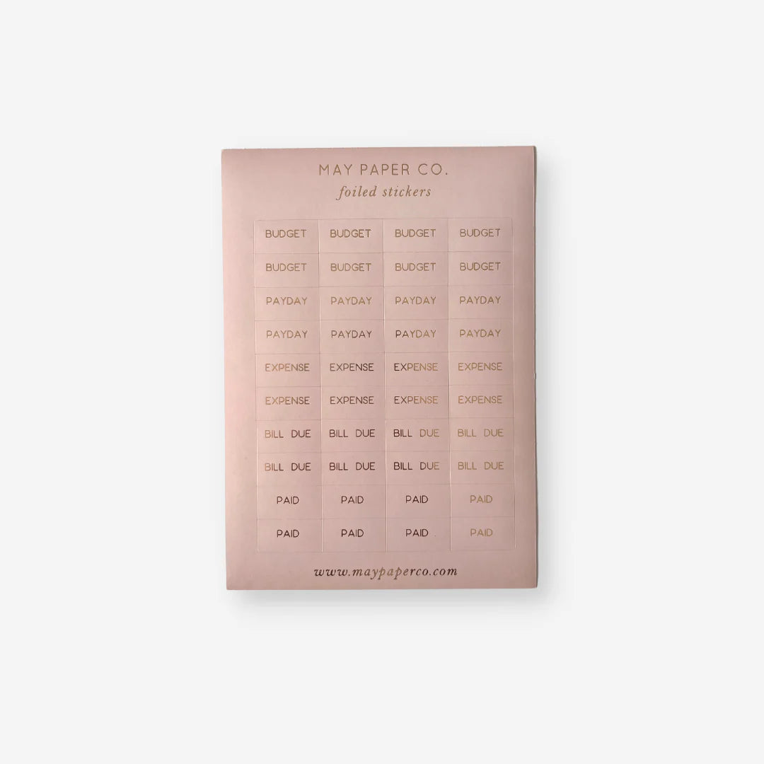 May Paper Co Foiled Sticker Set - Finance (Destash)