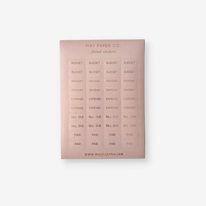 May Paper Co Foiled Sticker Set - Finance (Destash)