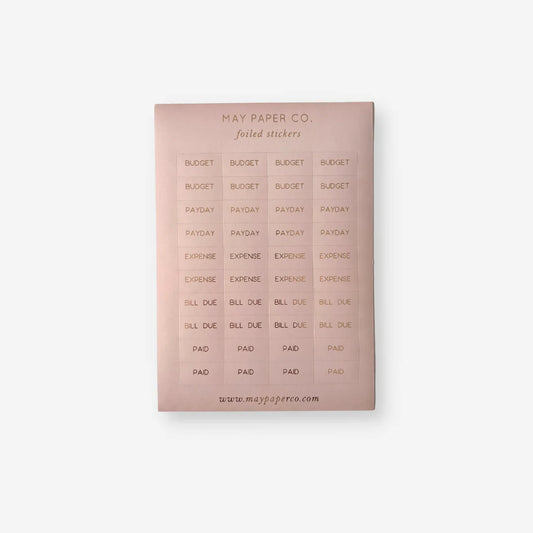 May Paper Co Foiled Sticker Set - Finance (Destash)