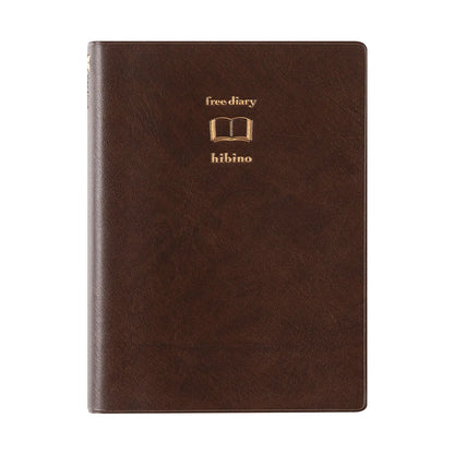Midori Hibino Free Diary A6 - Brown (Undated Daily)