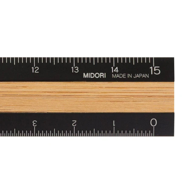 Midori Aluminium & Wood Ruler 15cm (Destash)