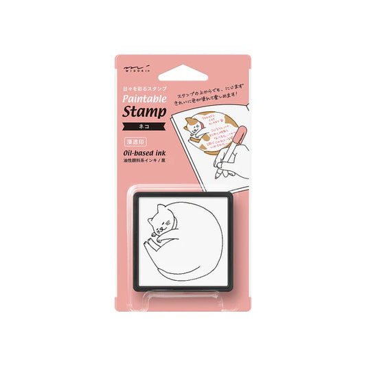 Midori Paintable Stamp - Cat  (Destash)