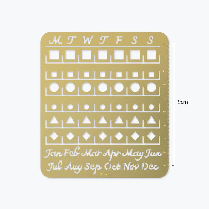 Midori Brass Calendar Template - L  (Destash)