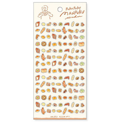 Mind Wave PukuPuku Manpuku Sticker Sheet - Bread