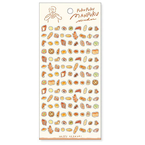 Mind Wave PukuPuku Manpuku Sticker Sheet - Bread