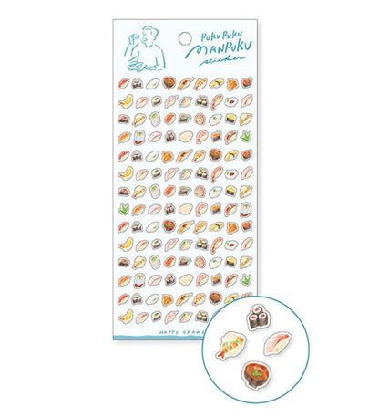 Mind Wave PukuPuku Manpuku Sticker Sheet - Sushi