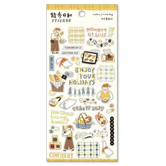 Mind Wave Walking Day Sticker Sheet - Bakery
