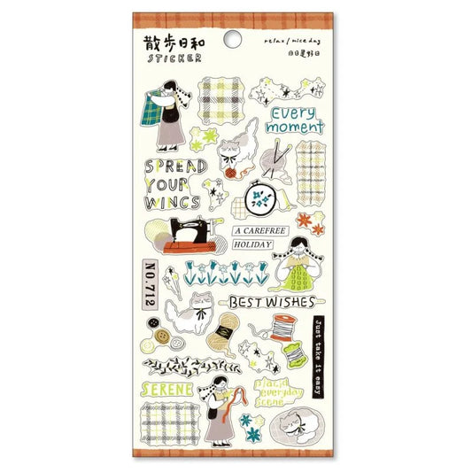 Mind Wave Walking Day Sticker Sheet - Craft Store