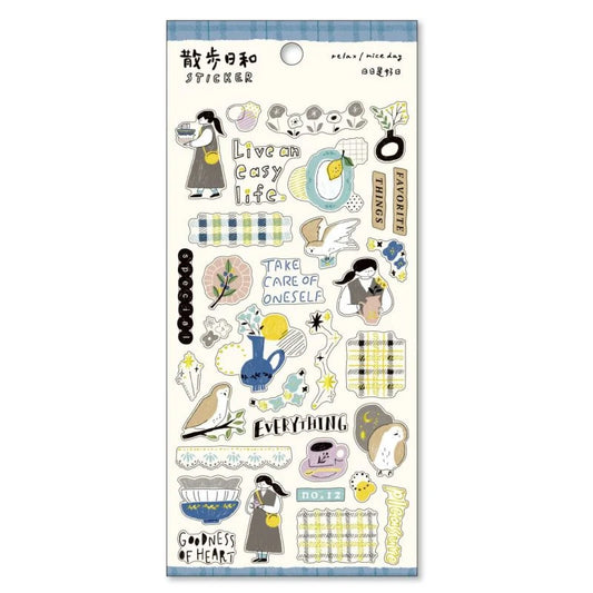 Mind Wave Walking Day Sticker Sheet - Pottery