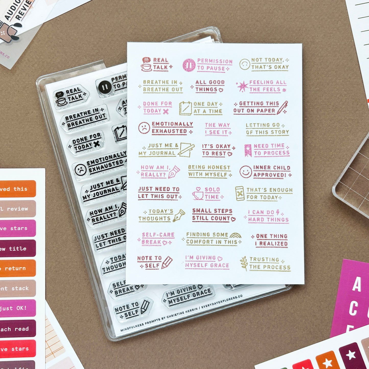 Everyday Explorers Co. Clear Stamps - Mindfulness Prompts