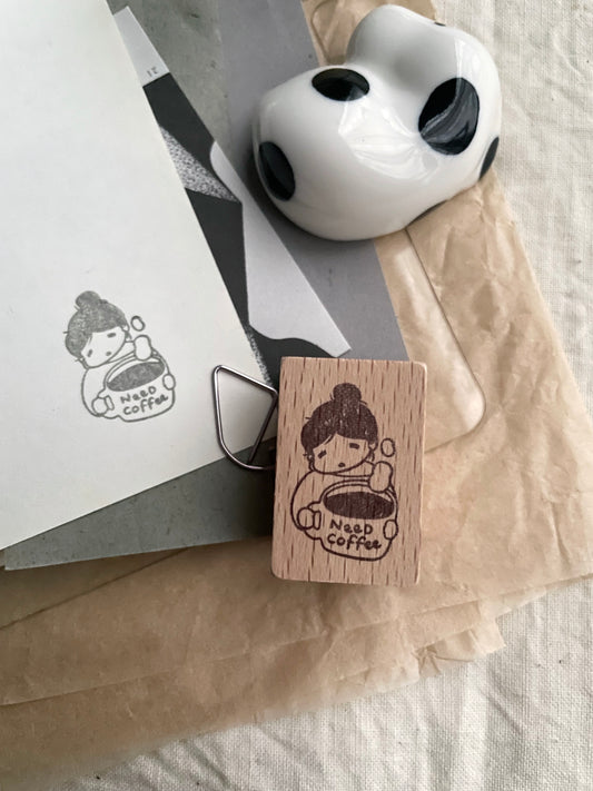 Msbulat Rubber Stamp - Need Coffee