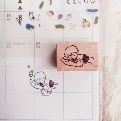 Msbulat Rubber Stamp - Boy With Phone 'Tik'