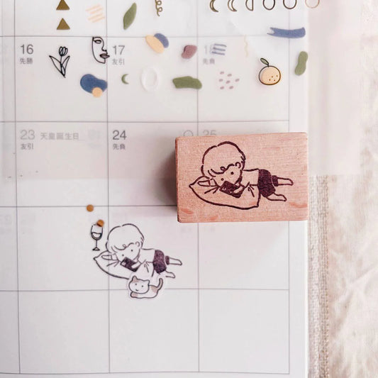 Msbulat Rubber Stamp - Boy With Phone 'Tik'