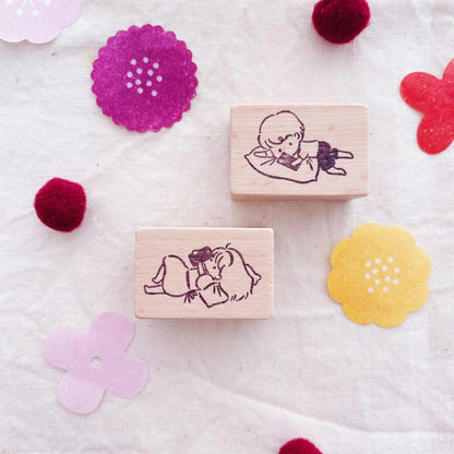 Msbulat Rubber Stamp - Boy With Phone 'Tik'