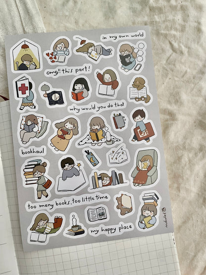 Msbulat Sticker Sheet - Bookworm Life