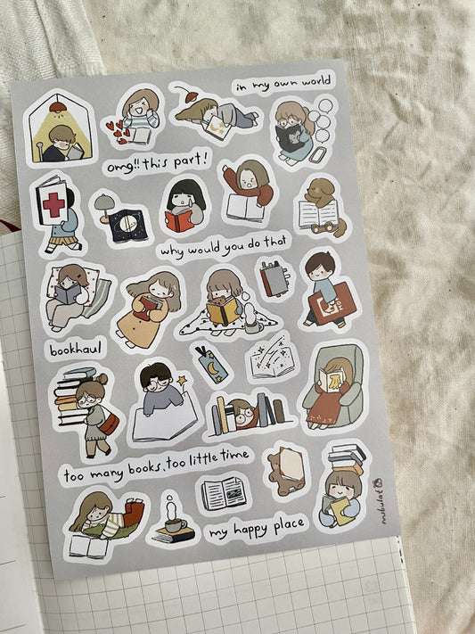 Msbulat Sticker Sheet - Bookworm Life