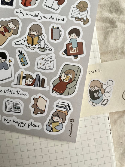 Msbulat Sticker Sheet - Bookworm Life
