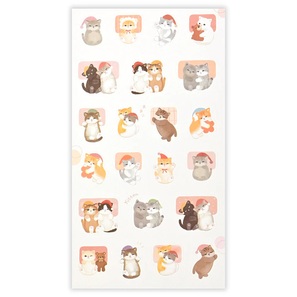 NB Co Japan Mattari Animals Sticker Sheet - Kitten