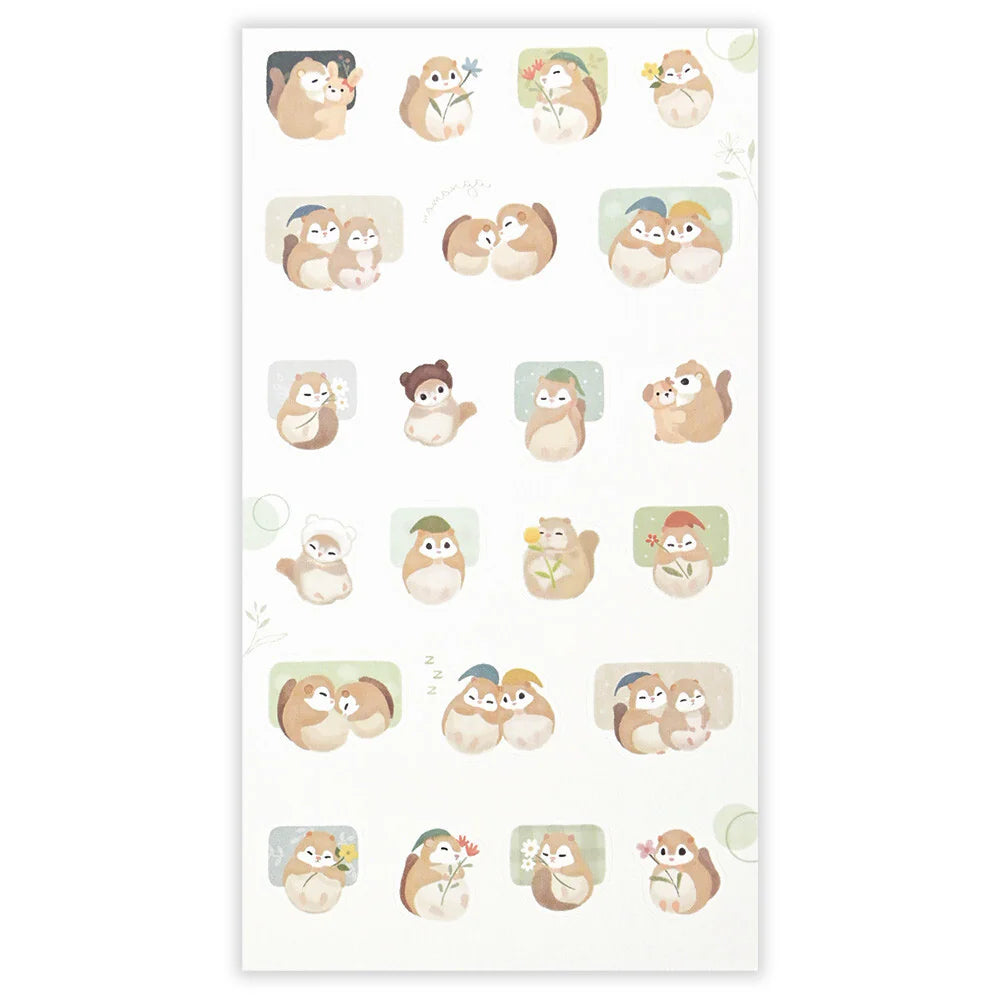 NB Co Japan Mattari Animals Sticker Sheet - Mamomonga (Flying Squirrel)