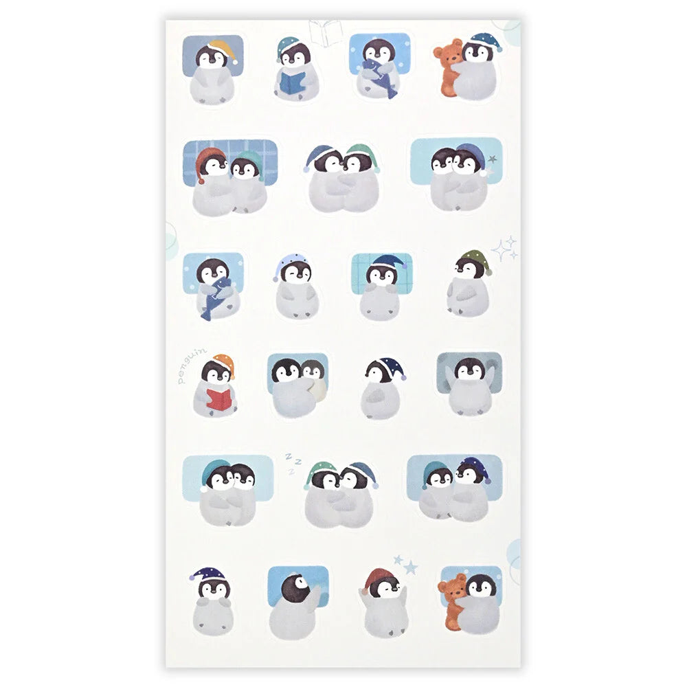 NB Co Japan Mattari Animals Sticker Sheet - Penguin
