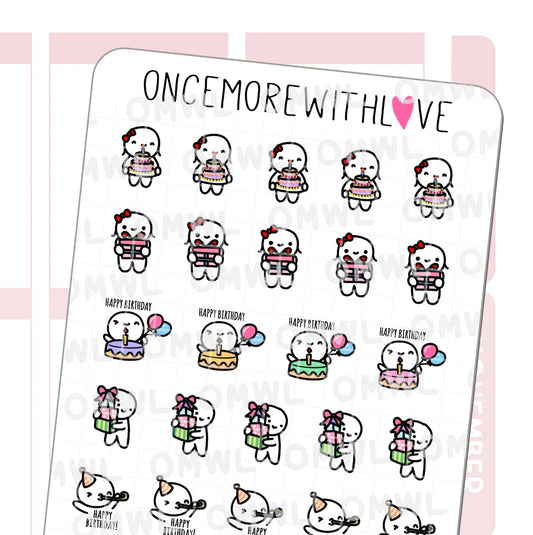 Once More With Love Sticker Sheet - Birthday Deco