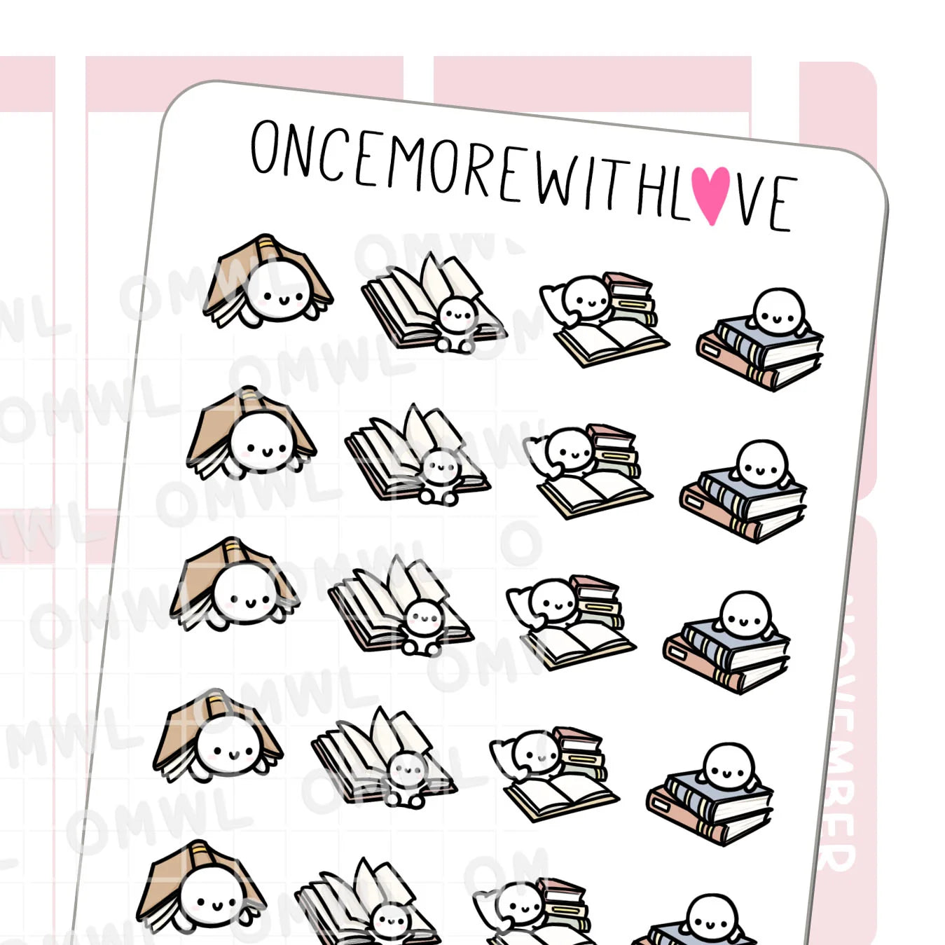 Once More With Love Sticker Sheet - Book Lover