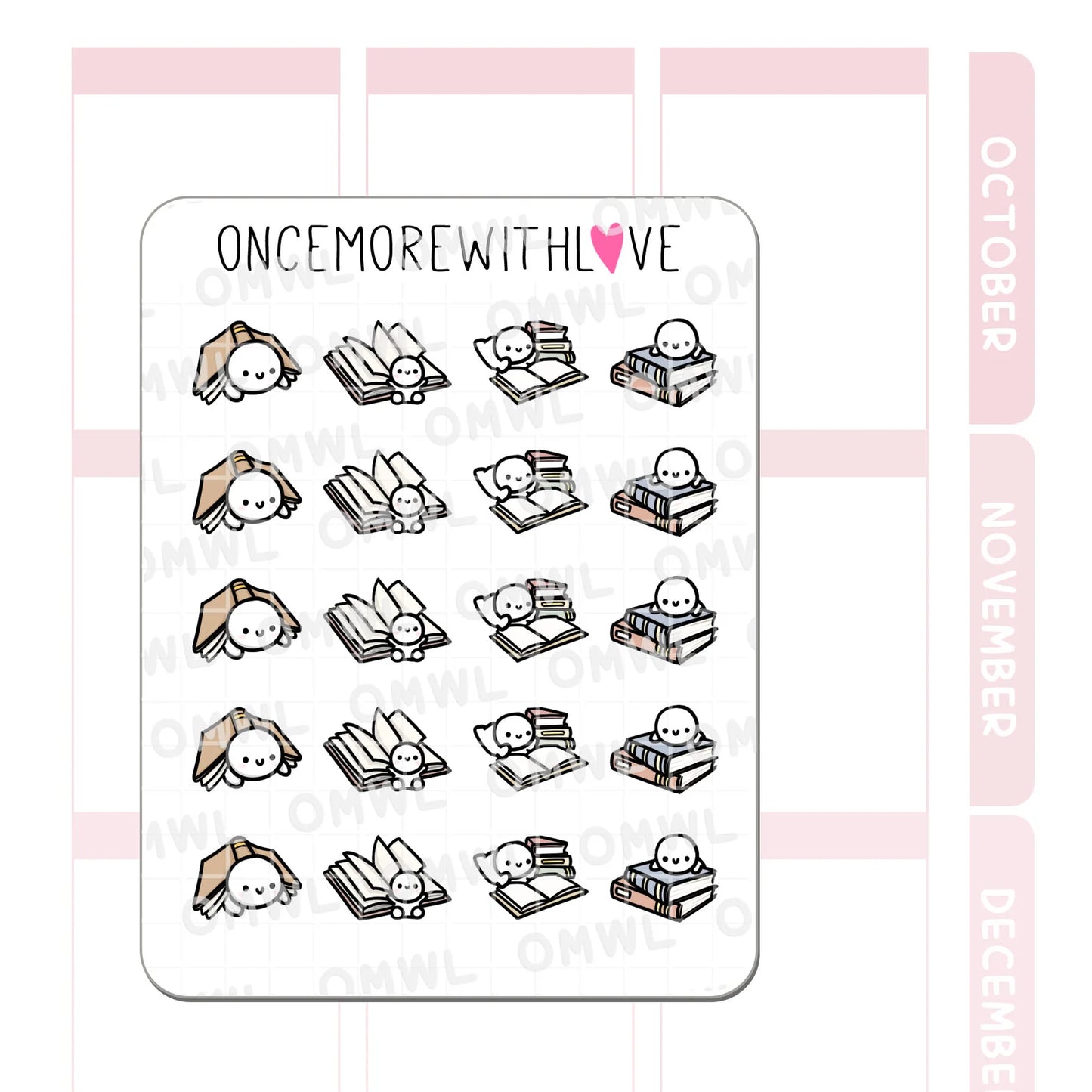 Once More With Love Sticker Sheet - Book Lover
