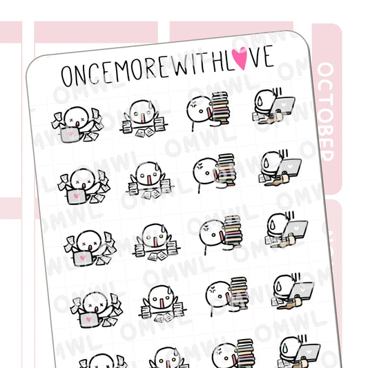 Once More With Love Sticker Sheet - Busy Work Day