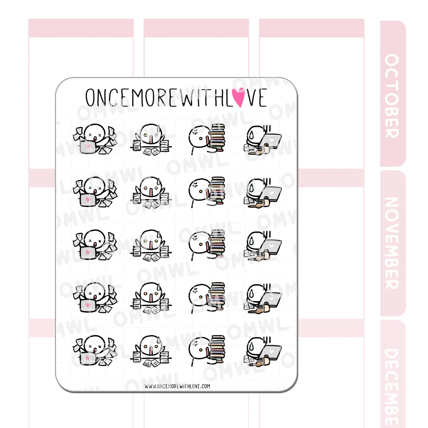 Once More With Love Sticker Sheet - Busy Work Day
