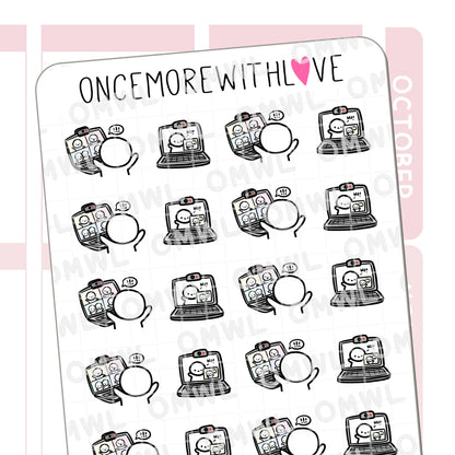 Once More With Love Sticker Sheet - Computer Conference Call