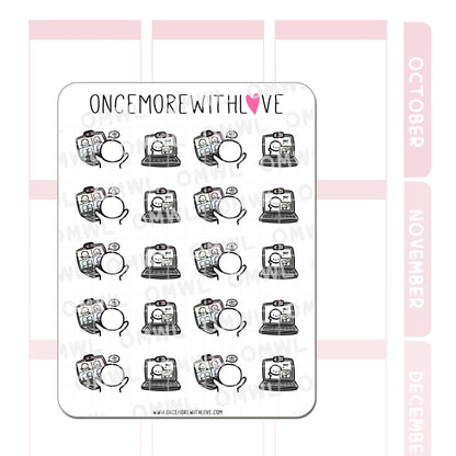 Once More With Love Sticker Sheet - Computer Conference Call