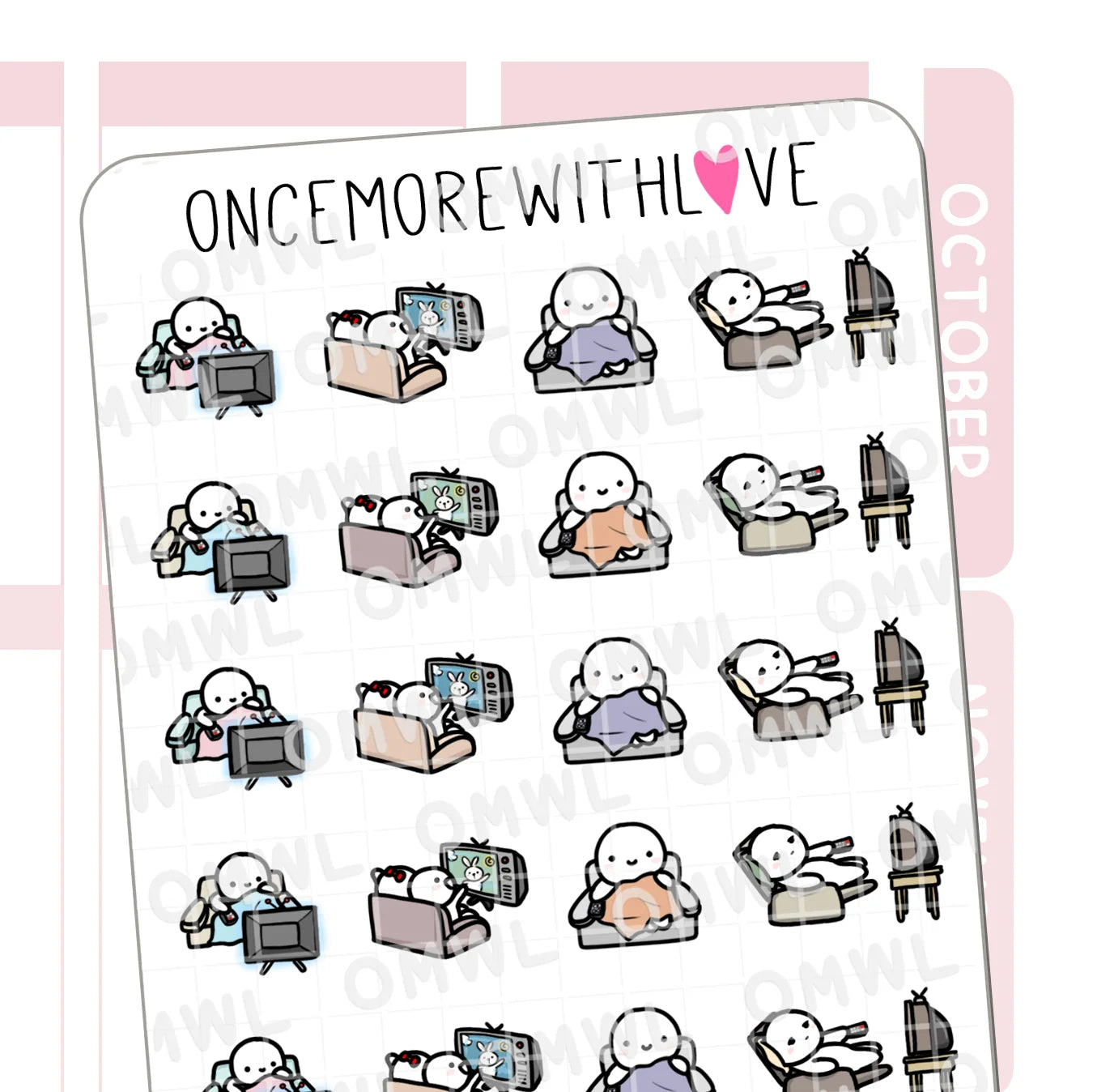 Once More With Love Sticker Sheet - Couch Potato