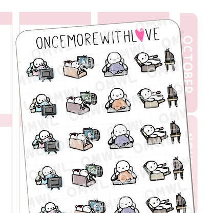 Once More With Love Sticker Sheet - Couch Potato