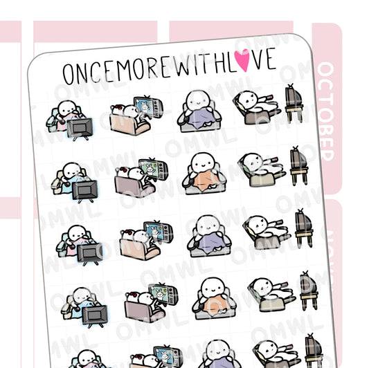 Once More With Love Sticker Sheet - Couch Potato