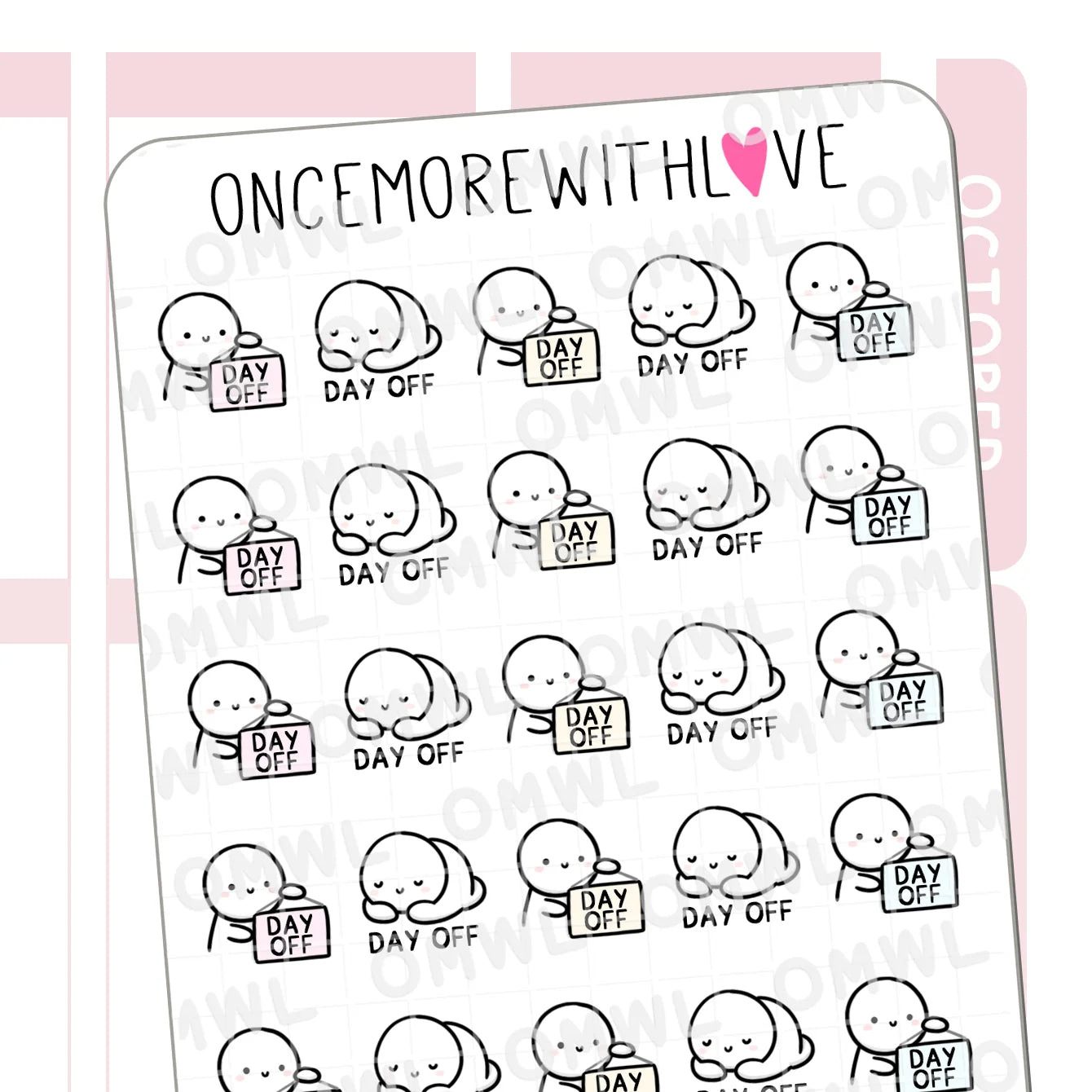 Once More With Love Sticker Sheet - Day Off 2.0