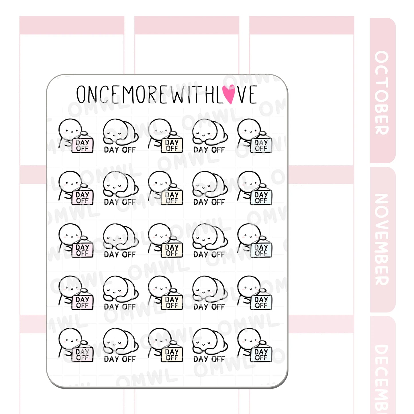 Once More With Love Sticker Sheet - Day Off 2.0