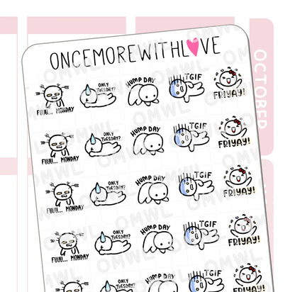 Once More With Love Sticker Sheet - Days of the Week Munchkins