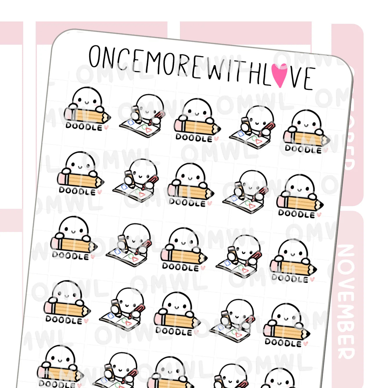 Once More With Love Sticker Sheet - Doodle Time