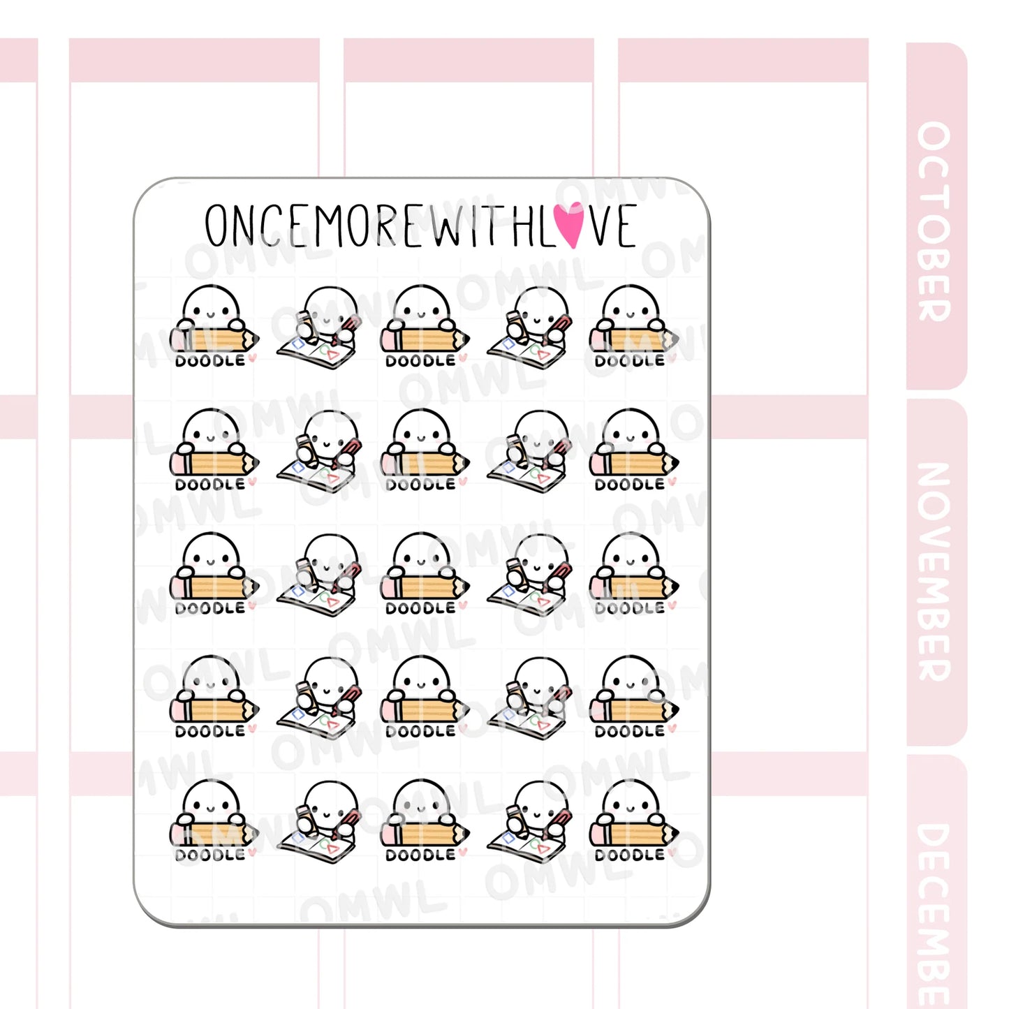 Once More With Love Sticker Sheet - Doodle Time