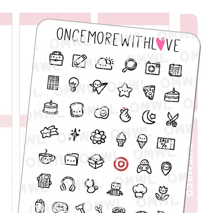 Once More With Love Sticker Sheet - Doodled Icons Pt. 3
