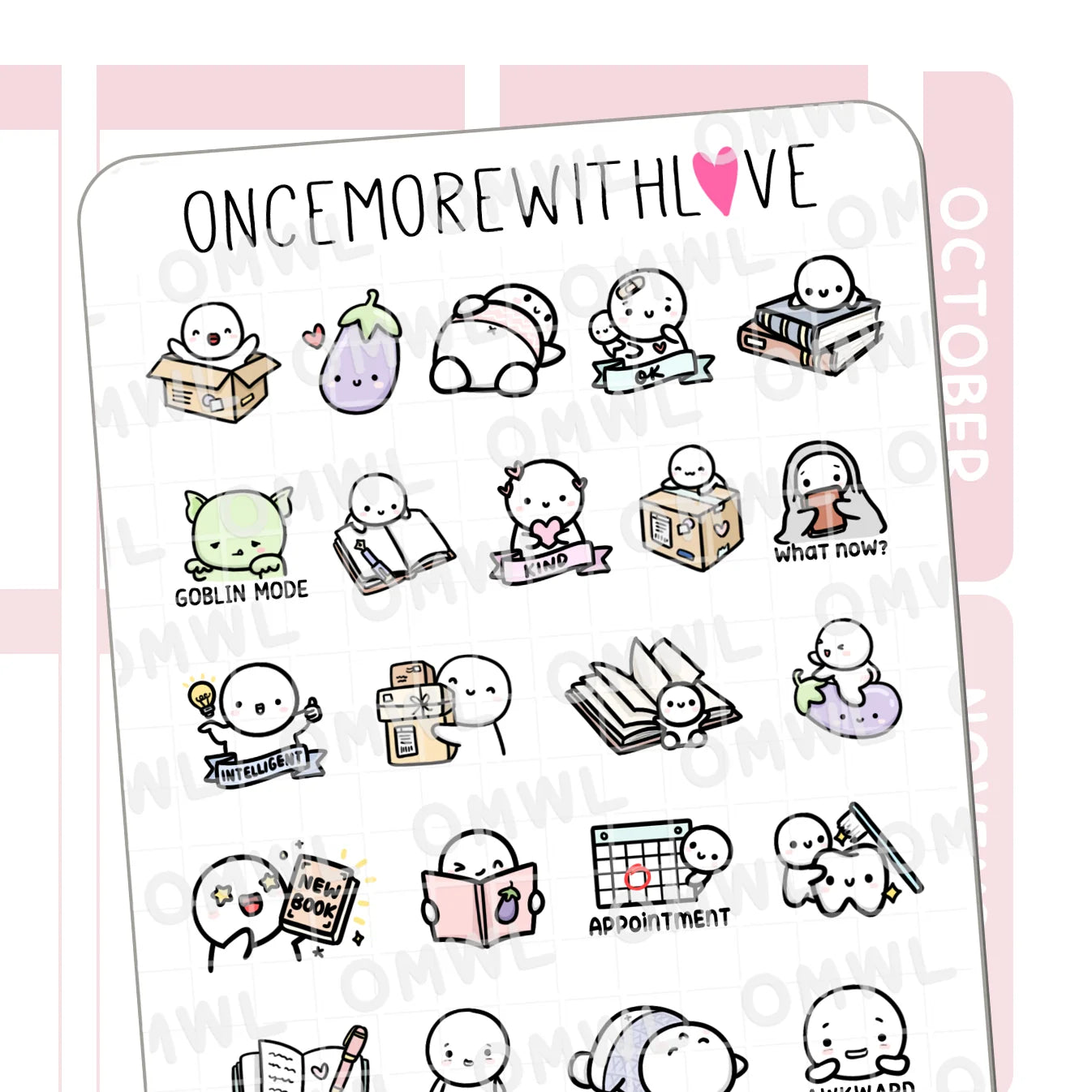 Once More With Love Sticker Sheet - Eight Year Anniversary Favourites